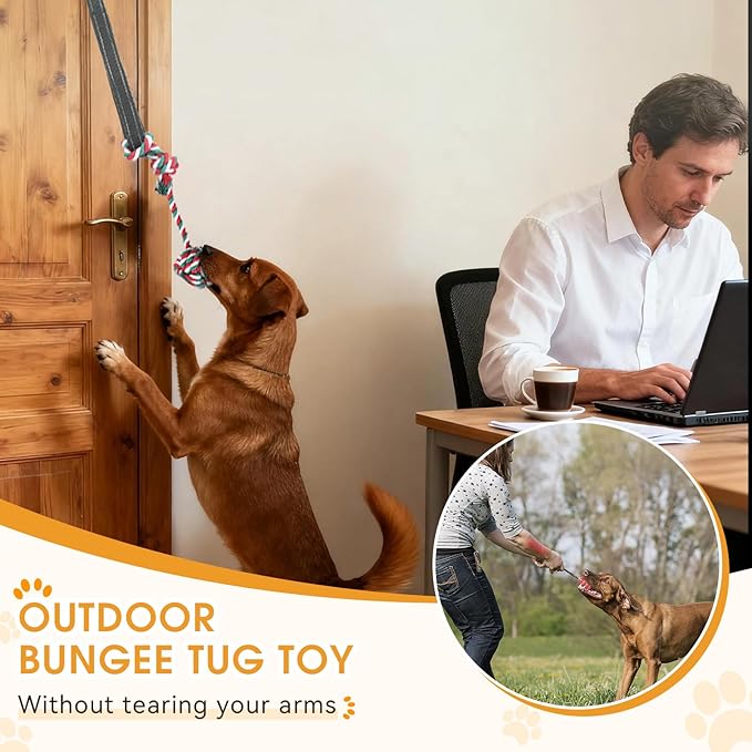 HOPET Dog Bungee Tug Toy for Dogs, Dog tug of war Toy, Indoor Interactive Toys
