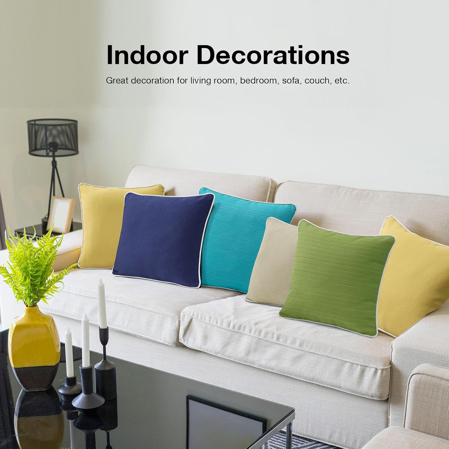 Decorative Outdoor Water Repellent Throw Pillows with Inserts, Set of 4, 18" x18" Pillows for Patio, Backyard, Bed, Couch, and Patio Furniture, Red