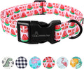 ARING PET Summer Dog Collar-Cute Watermelon Dog Collar for Large Dogs, Adjustable Soft Cotton Girl Dog Collars for Small Medium Large Dogs, Large
