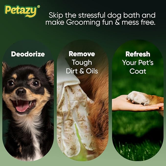 Pet Glove Wipes for Dogs & Cats – 50 Pack | Hypoallergenic, No Rinse, Extra Thick Cleaning Gloves with Aloe & Coconut Oil | Paws, Face, Ears & Butt | Travel Friendly, Gentle & Safe