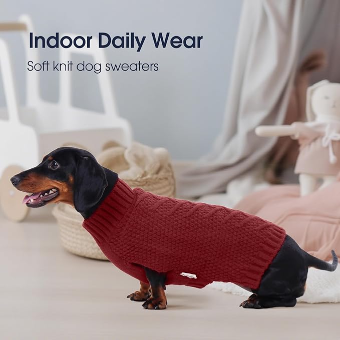 IECOii Dog Sweater - Warm Sleeveless Pullover for Large Dogs, Winter Coats for French Bulldog, DarkRed