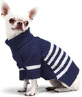 Haloumoning Small Dog Pullover Sweater, Striped Knitted Pet Sweaters for Fall Winter Dog Clothes, Turtleneck Thick Warm Clothes for Small Medium Large Dogs