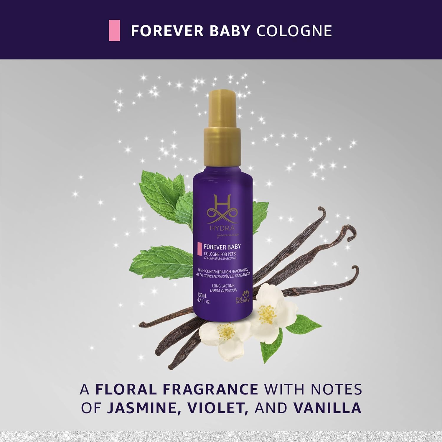 Hydra Forever Baby Pet Cologne, Finishing Cologne for Dogs and Cats, Grooming Spray, 4.4 Ounces