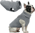 Idepet Dog Fleece Vest Sweater Zip Up Warm Pullover Dogs Jacket with D-Ring Leash Winter Cold Weater Coat Pet Sweatershirt Clothes Hoodie for Small Medium Dogs Boy Girl (Gray, S)