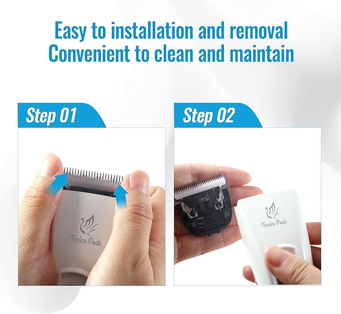 FENICE PEAK 4FC Low Noise Pet Dog Grooming Clippers Replacement Blade Ceramic Edge Detachable Steel Pet Clipper Blade with Cutting Length of 9.6mm (1 Count)