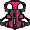 BARKBAY Dog Harness No Pull with ID Tag Pocket - Heavy Duty, Reflective, Easy Control for Large Dogs(Pink/Black,M)