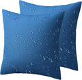 Phantoscope Pack of 2 Premium Dual Usage Outdoor Pillow Inserts, Waterproof Throw Pillows No Cover Needed, Colorful Decorative Couch Sham Cushion Stuffer Patio Couch Tent, Blue 18 x 18 Inches