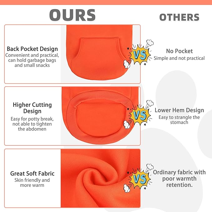 KOOLTAIL Fall Dog Hoodie - Soft & Warm Dog Thanksgiving Sweater with Leash Hole and Pocket, Pet Winter Coat, Cold Weather Clothes Sweatshirt for Small Medium Large Dogs Puppy Cat Boys Girls, Orange S