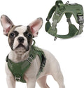 rabbitgoo Tactical Dog Harness for Small Dogs, No Pull Military Service Vest with Handle & Molle, Easy Control for Training Walking, Adjustable Reflective Straps, Green, S
