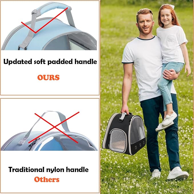 Rabbit Travel Carrier,Lizards Carrier, Small Animal Travel Bag for Bunny Sugar Glider Hedgehog Rat Parrot Bird Guinea Pig, Portable Guinea Pig Travel Cage for 2