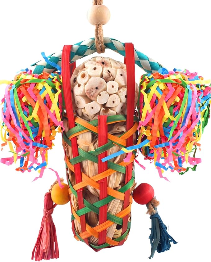 KATUMO Bird Toys Parakeet Toy Cockatiel Shredding Toys Conure Foraging Sola Toys for Conure Cockatiel Parakeet Lovebird Small to Medium Birds