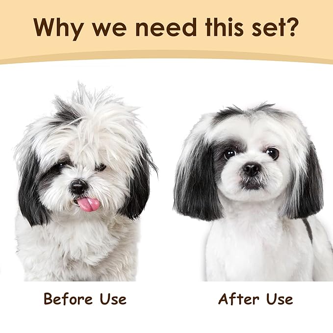 Professional Long-Haired Dog and Cat Grooming Kit - Deshedding and Slicker Brush Set 3 in 1 Gift Box for Long Hair Pets