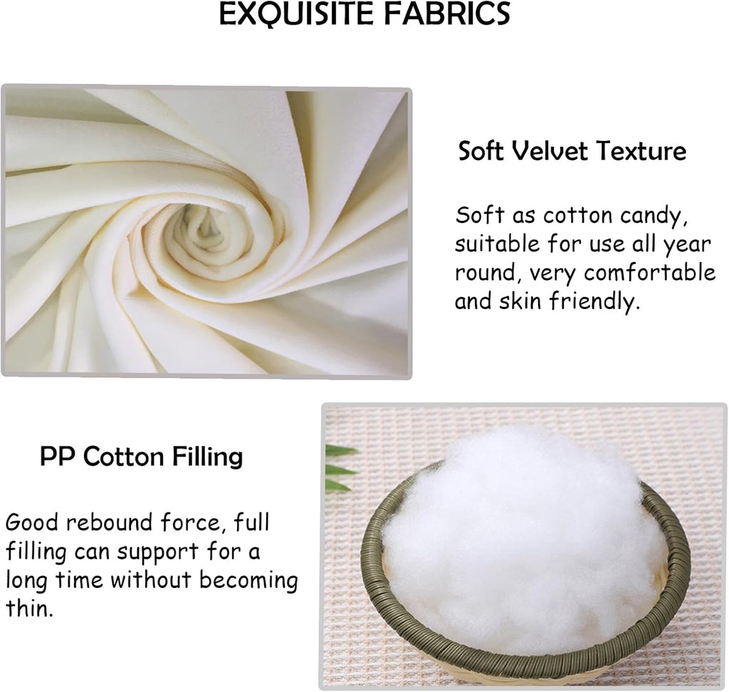 6 Pack Square Seat Cushion Chair Pads for Kitchen Dining Chairs, Soft Comfort Velvet Chair Mat Pillow Cushions with Ties for Office Desk Living Room Tatami 15.5", Ivory