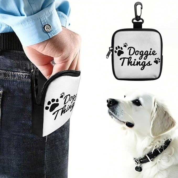 KEIAHUAN Dog Training Treat Pouch with Pocket Doggie Walking Trainer Fanny Pack Hands-Free Snack Pouch for Dog Training, Walks & Outdoor Use (Doggie Thing)