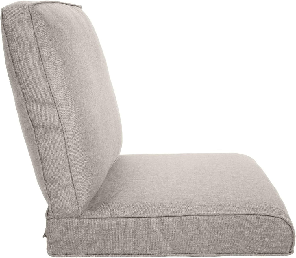 Pop 22x25/22x24 Outdoor Chair Cushions Set of 4 - Heavy Duty High Back Replacement Zippered Cushion for Patio Furniture Dining Gliding Rocking Chairs Loveseat L-Shape Sofa - Beige/Classic