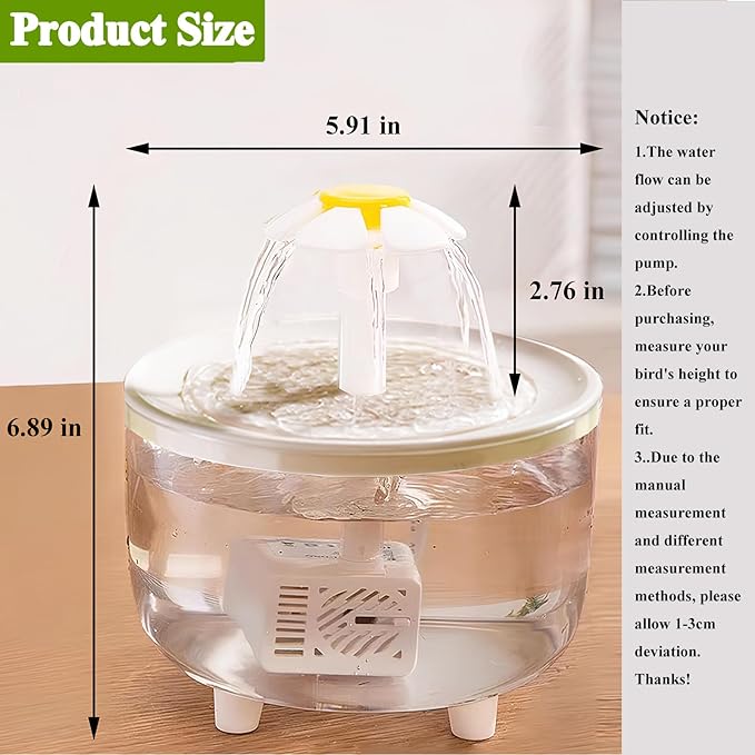 Bird Bath for Parakeets, Automatic Bath for Birds with 2 Leach Sponges, Parrot Automatic Bathing Box Bird Bath Fountains Indoor, Circulating Water Parrot Shower Bathtub for Budgie, Canary, Conure
