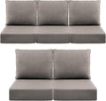 Luxury 6" Outdoor Cushions for Patio Furniture, 24x24x6" Thick Seat Cushion Set of 5, Fade Resistant Couch Chair Replacement Cushions High Density Deep Wicker Chair Cushion w/ Removable Cover Gray