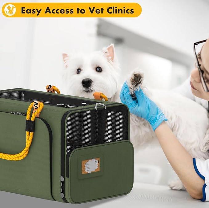 PAWZIDEA Expandable Soft-Sided Pet Carrier 18″×11″×11″, TSA Airline Approved Travel Bag for Small Dog & Animal, Top-Load Large Cat Carrier Under Seat 2 Cats, Collapsible Puppy Carry ID Tag, Up to 16lb