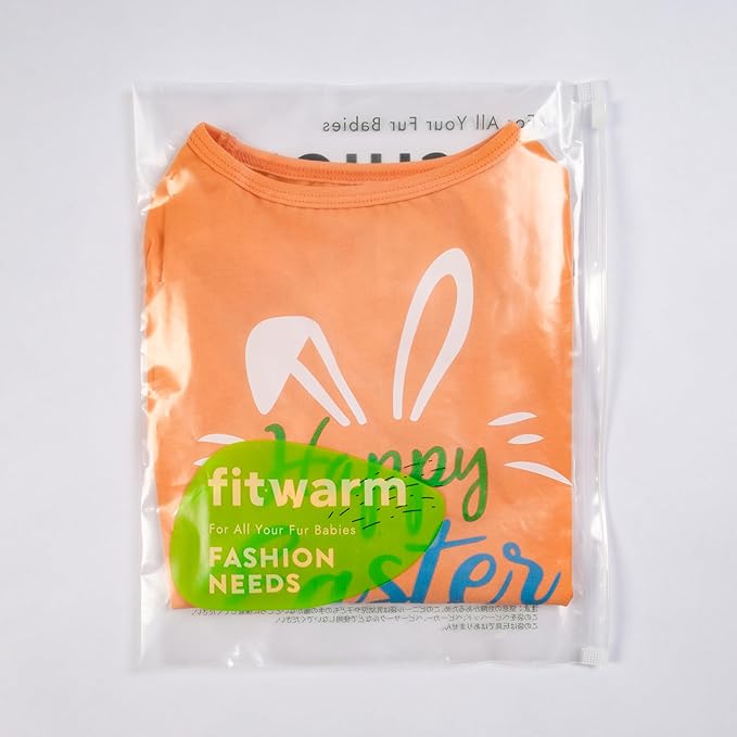 Fitwarm Happy Easter Bunny Dog Shirt, Easter Dog Clothes for Small Dogs Boy Girl, Cute Pet Outfit, Green, Blue, White, Orange, XXL