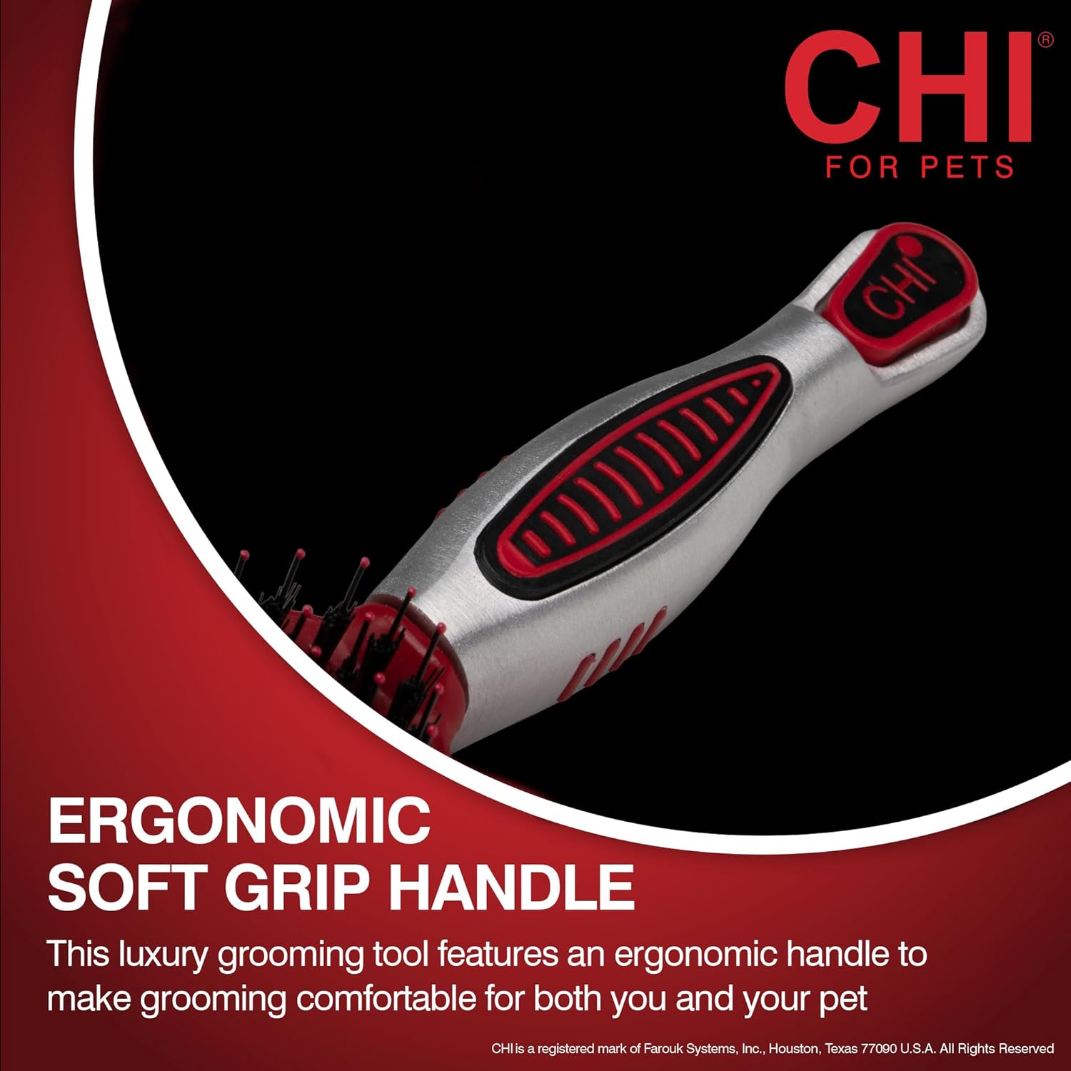 CHI Dog Brush for, Porcupine Brush for Dogs - Grooming Tools for Dogs & Puppies, Removes Mats and Tangles, Ionic Technology, Ergonomic Soft Grip Handle, Suitable for All Hair Types