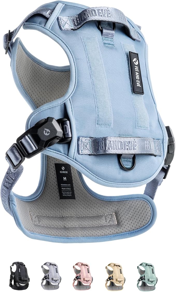 2025 New Edition, Fei & Eve MagEase Dog Harness - 3-Second Magnetic Buckles | 3-Point No-Pull Control | Heavy-Duty 900D Nylon | Dual Safety Handles | Breathable Mesh | Adjustable Fit | X-Large, Blue