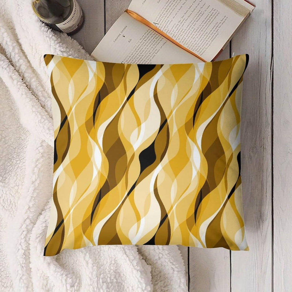 Yellow Throw Pillow Covers Abstract Ombre Yellow and Grey Striped Decorations for Bedroom Living Room Farmhouse Sofa Pillows Bed Couch 22x22 Inch
