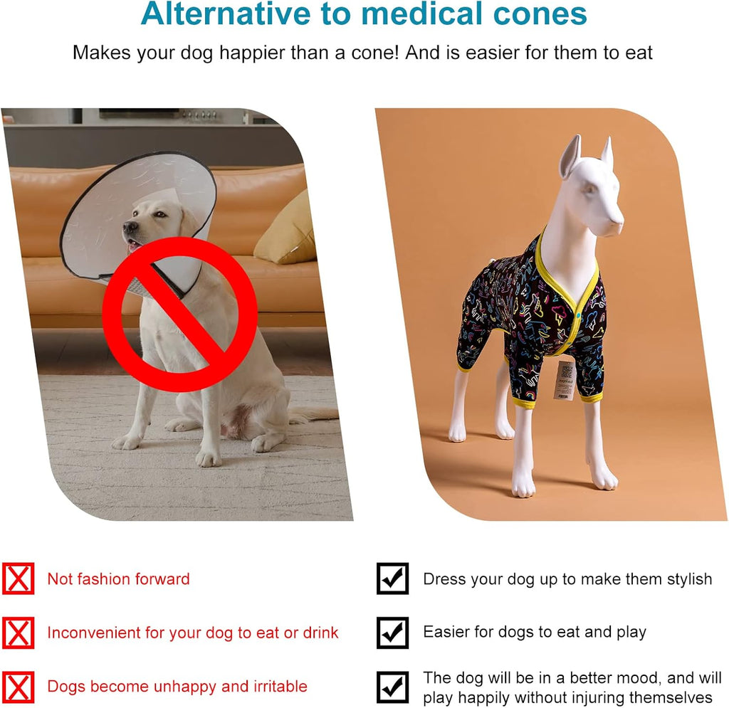 LovinPet Large Dog Pajamas - Stretch Knit Dog Shirt, PJs for Pitbulls, Unicorn Print, Lightweight Pullover Pet PJs, Pet Pajamas for Dogs, Pitbull Clothes, Pitbull Shirt, Blue 3XL