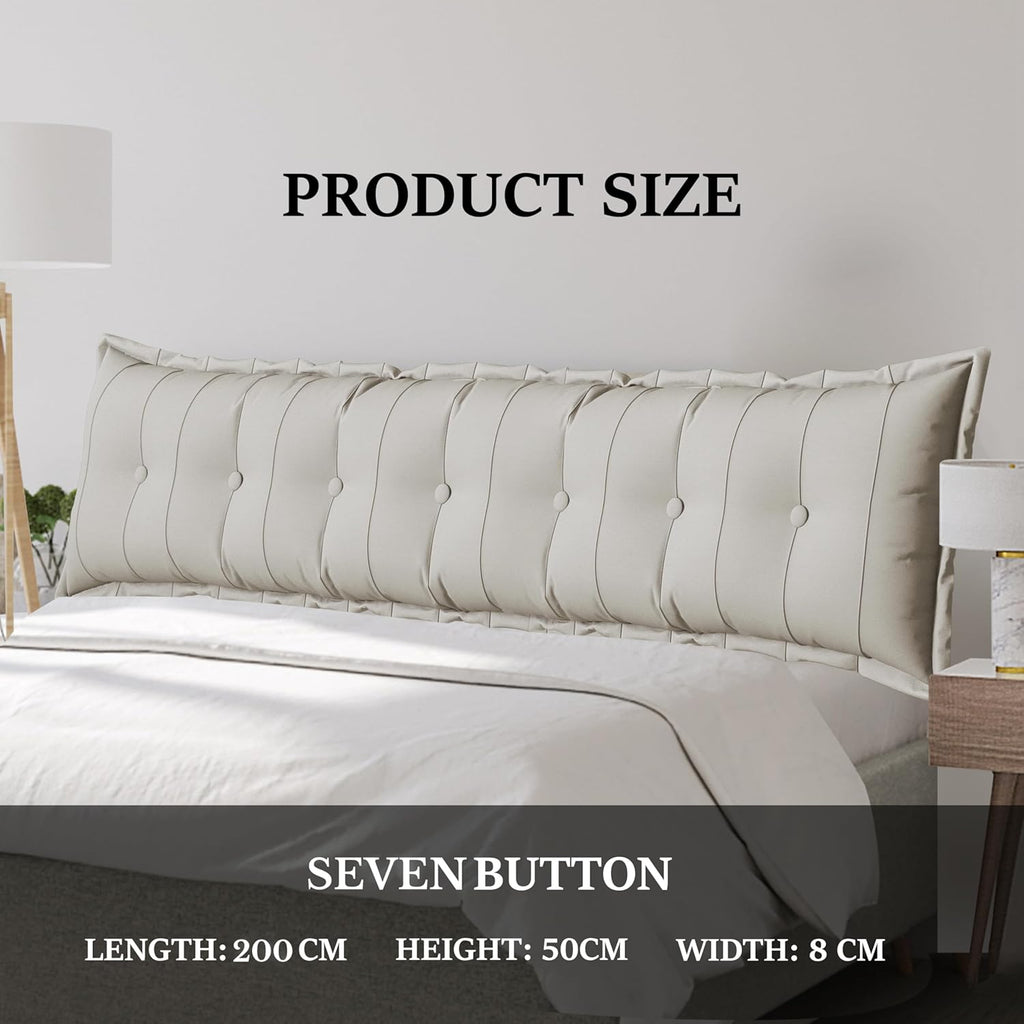 Large Bolster Reading Pillow Twin XL Backrest Positioning Support Pillow Daybed Cushion Headboard Pillows for Bed Bunk Sofa with Removable Cover, White, 39 x 3 x 20 Inch