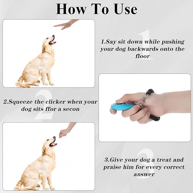 32 Pack Dog Training Clicker Bulk, Colorful Pet Training Clickers Cat Animal Trainer Clicker with Wrist Strap for Pet Dog Cat Horse Bird Behavioral Trainer Accessories (Multicolor)