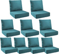 6" Thick Outdoor Cushions 24x24x6, 9-Set Deep Seat Patio Cushions with Removable Cover, Waterproof & Fade Resistant Replacement for Wicker Chair, Loveseat, Sofa - Peacock Green