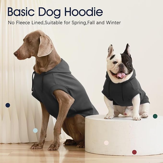 IECOii Dog Hoodie for Large Dogs, Great Dane Sweaters for Giant Breed Dogs, Breathable Lightweight Extra Large Pet Sweathshirt with Hood, XXXL Dog Hoodies for Mastiff, Grey, 3XL,(No Fleece Lined)