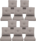 10-Piece Outdoor Patio Cushion Set - Fade & Water Resistant with Removable Olefin Cover, 22x24x4 Inch Memory Foam Cushions for Wicker Sectional Sofa – Grey/Buckle