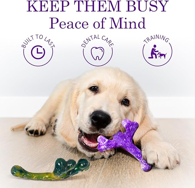 Dog Toys for Aggressive Chewers - 2 Pack Beef Bacon Flavor Tough Dogs Chew Toys, Indestructible Toy for Medium Large Dogs Gift