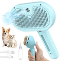 Dog Brush for Shedding, 3 in 1 Self Cleaning Steam Dog Brush - Anti-Static,Cat Steam Brush Removal Comb with Release Button, Grooming Tool for Long and Short Hair Pets, Blue
