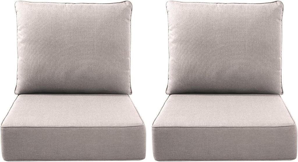 Luxury Outdoor Seat Cushion Set-22 x 24 x 6 Inch Outdoor Chair Cushions with Water Resistant & Removable Cover Outdoor Cushions for Patio Furniture Chair Sofa Couch