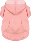 Koneseve Dog Hoodie - Fleece Warm Sweater with Pocket, Soft Clothes for Daily Wear, Basic Hooded Sweatshirts, Winter Coat Clothing, Comfort Tee Shirt Fit for All Breeds Pet - Pink - L