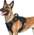 rabbitgoo Dog Harness for Large Dogs No Pull, Tactical Service Pet Vest with Molle and Control Handle, Adjustable and Reflective Military Harness for Easy Walking and Training, Black, L