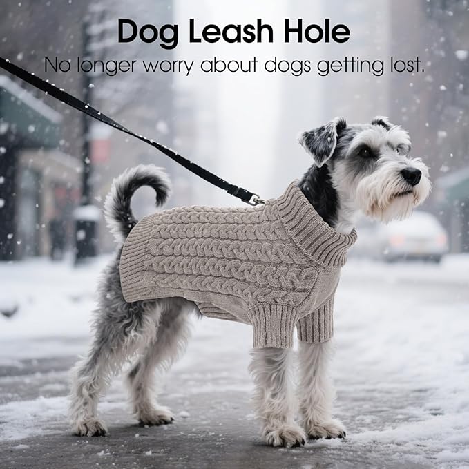 SAWMONG Dog Sweater, Dog Sweaters for Large Dogs Girls Boys, Pullover Turtleneck Knitted Doggy Sweatshirt, Cold Weather Pet Clothes（Grey, 2X-Large