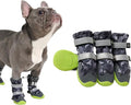 Spark Paws Dog Shoes, Waterproof Dog Boots for Medium to Large Dogs, Non Slip, Breathable Dog Booties and Paw Protectors - 4PCS Doggie Hiking Boots with Reflective Straps, Gray Camo, Size 1