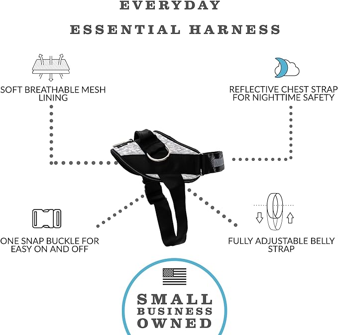 ShawnCo Essential Dog Harness, No-Pull Pet Vest with 3 Leash Clips, No Choke, Reflective, Adjustable and Padded, for Easy Walking and Training for Small, Medium and Large Dogs (Arctic Camo, XS)