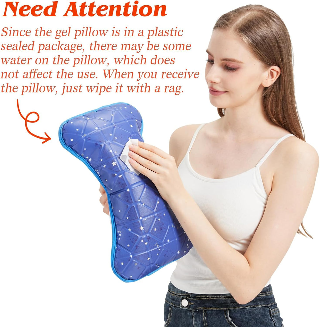 Small Cooling Gel Pillow, Kids Pillow 15" x 7", Cool Pillows for Hot Sleepers, Nap Pillows, Lumbar Pillow, Summer Cooling Accessories, Summer Gifts for Girls Boys, Small Size