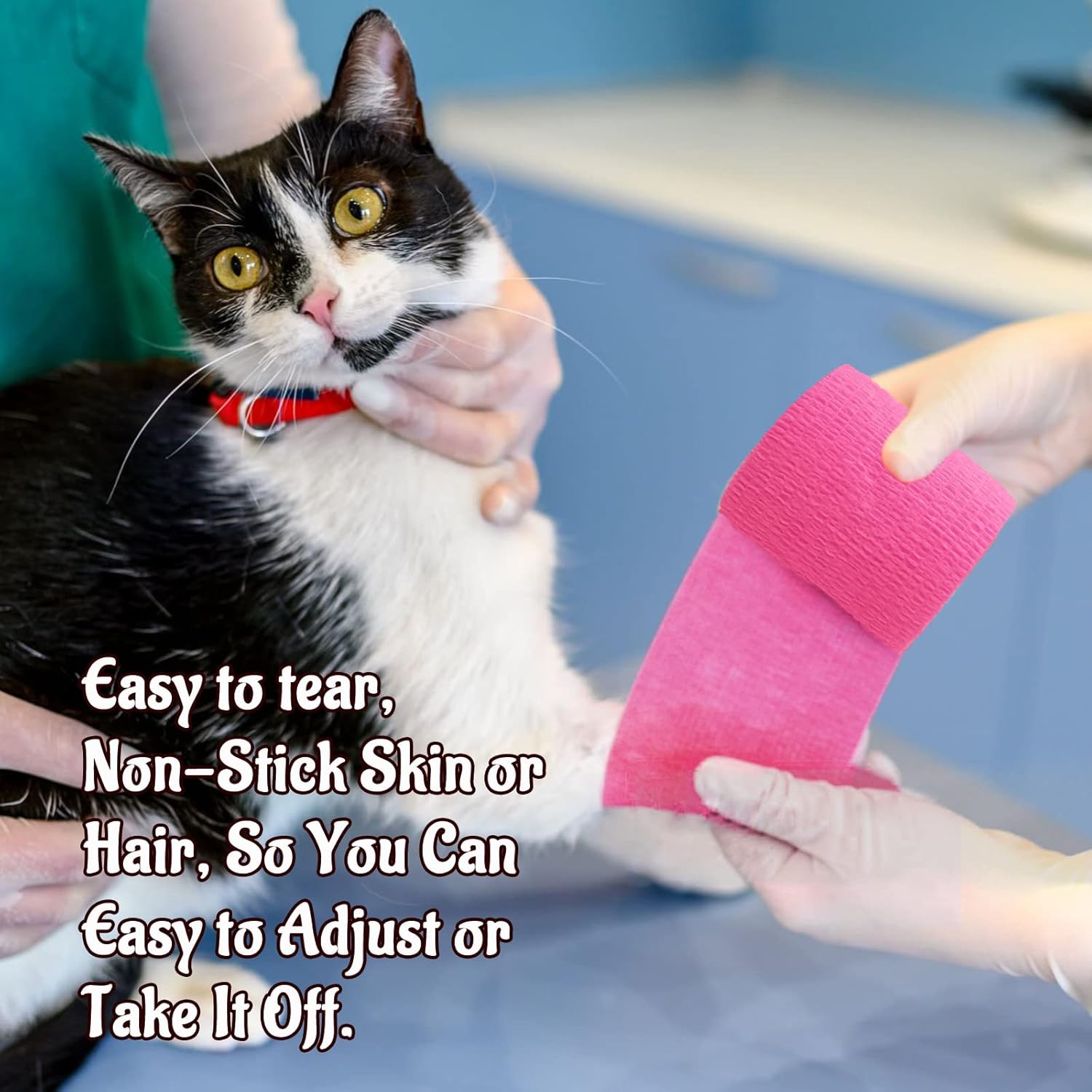 24 Pack Self Adhesive Bandage Wrap, 2” x 5 Yards Vet Wrap Cohesive Medical Tape Elastic Grip Tape Sports Tape Athletic for Ankle, Wrist Sprains, Pet (Pink, 4 Inch)