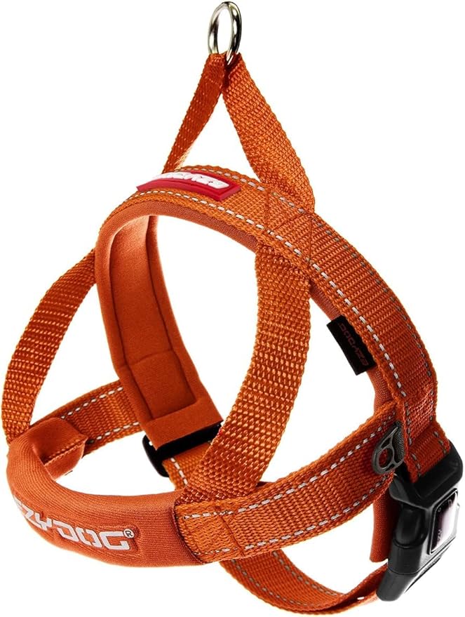 EzyDog Quick Fit Dog Harness – No Pull Harness for Training, Everyday Walking, and Easy Control - Adjustable Fit, Reflective, and Padded (X-Large, Orange)