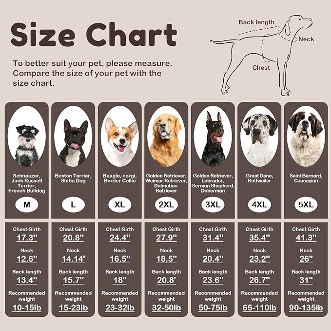 Large Breed Dog Sweaters, Warm Winter Fall Dog Sweaters for Dog Girls Boys, Turtleneck Dog Knitwear, Doggie Christmas Sweater, Pet Sweatshirt Clothes Outfit Knit St. Bernard (Brown XXXXXL)