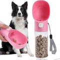 Colorday Handheld Dog Treat Dispenser Built-in Clicker & Treat Pouch, Slow Feeder for Walking Hiking Traveling Puppy Training (10 OZ, Pink)