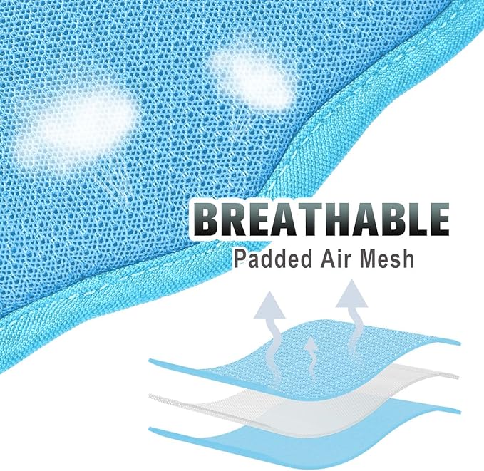 BARKBAY No Pull Dog Harness Large Reflective Dog Harness with Front Clip and Easy Control Handle for Walking Training Running with ID tag Pocket(Baby Blue & Baby Pink,XL)