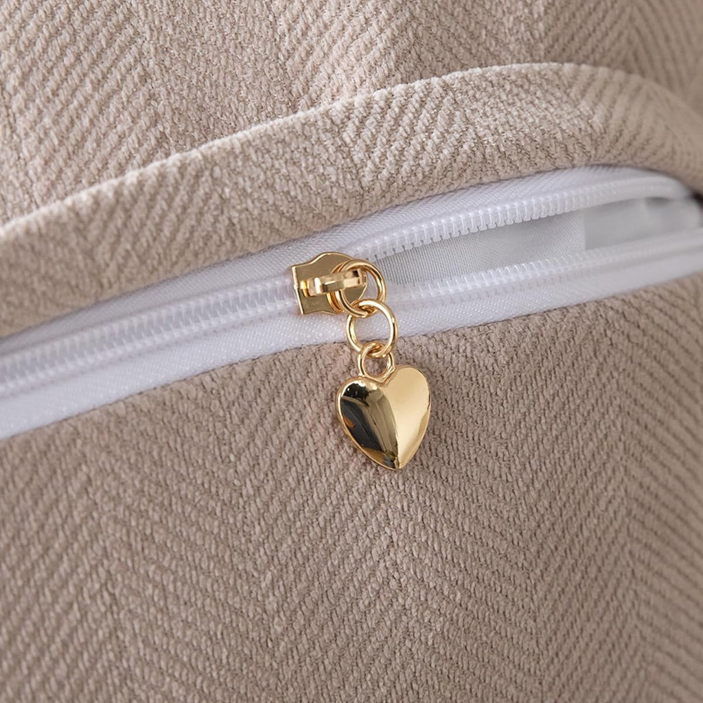 Set of 2 Decorative Fringe Throw Pillow Covers Chenille Pillow Covers Elegant Design Pillowcase Soft Tassels Cushion Cover for Couch Bed Home Decor,12×20 Inch,Beige