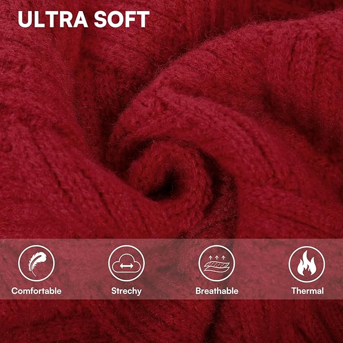 KOESON XL Dog Sweater for Large Size Dogs, Turtleneck Extra Large Sweater for Dogs Girl Boy, Warm Large Dog Sweaters for Christmas, Soft Doggie Winter Knitwear with Sleeves, Red, XLarge