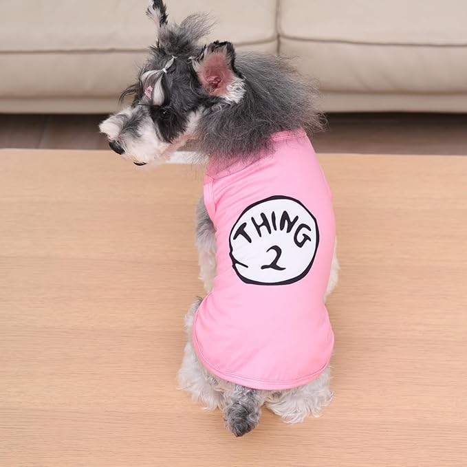 CuteBone Dog Shirts 2-Pack Soft Pet Clothes Breathable Summer Vest for Small Puppy and Stretchy Cat Apparel 2BX21L-D