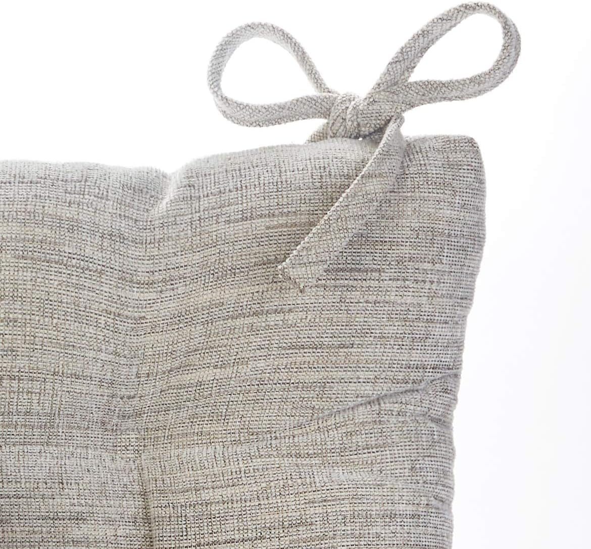 Klear Vu Omega Non-Slip Rocking Chair Cushion Set, Assembled in USA, Thick Padding & Tufted Design, Includes Seat Pad & Back Pillow with Ties, 17x17 Inches, 2-Piece Set, Saltbox Gray